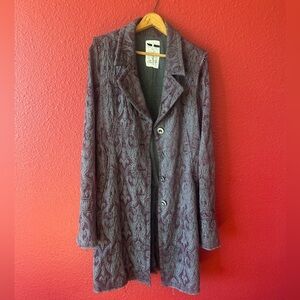 Free People Brocade purple and blue grey jacket with detailing